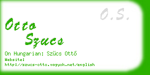 otto szucs business card