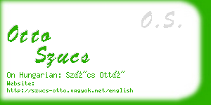 otto szucs business card